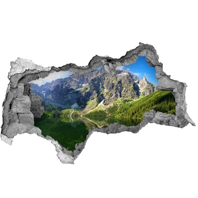 Hole in the wall decal Mountain landscape with a lake