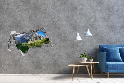 Hole in the wall decal Mountain landscape with a lake