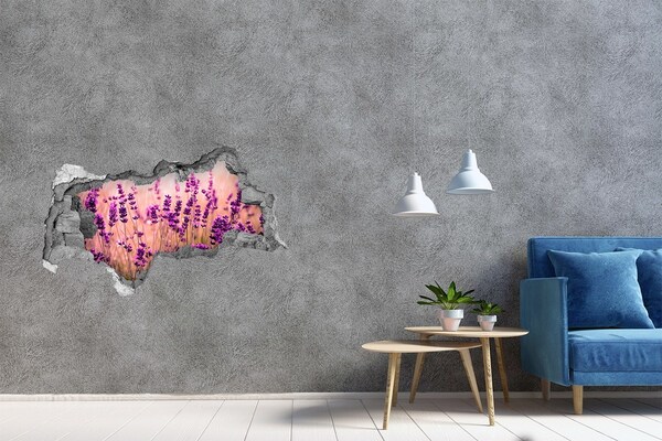 Hole wall sticker Lavender flower meadow