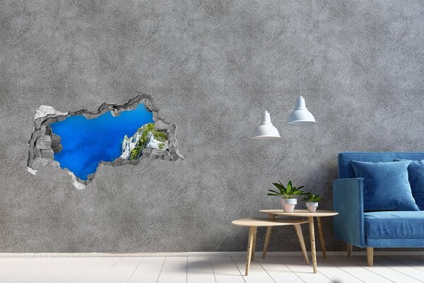 Hole in the wall decal View of the blue sea