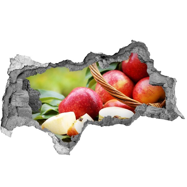 Hole in the wall decal Sweet apples in a basket