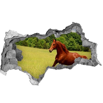 Hole in the wall decal Galloping Horse in a Scenic Meadow