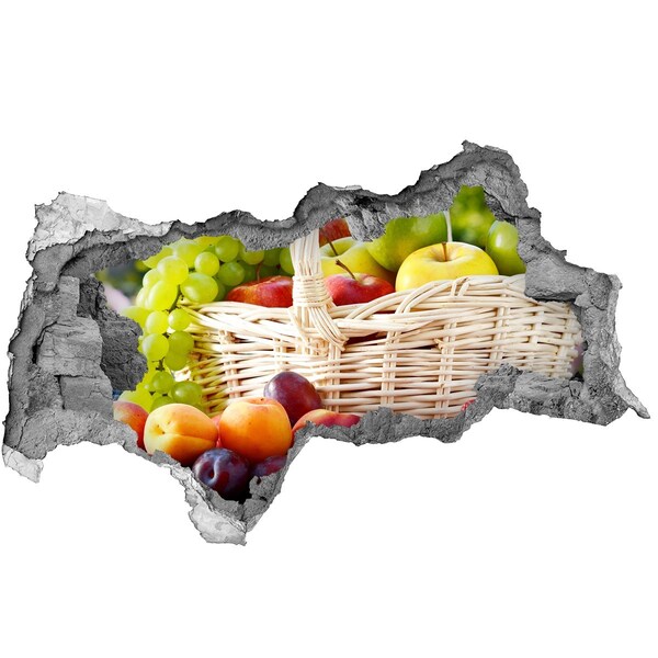 Hole wall sticker A basket full of fruit