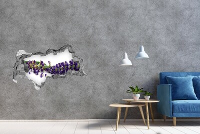Hole in the wall sticker Lavender flower through a hole in the wall