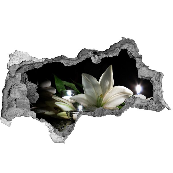 Hole in the wall sticker A floral oasis of peace