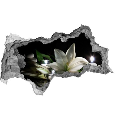 Hole in the wall sticker A floral oasis of peace