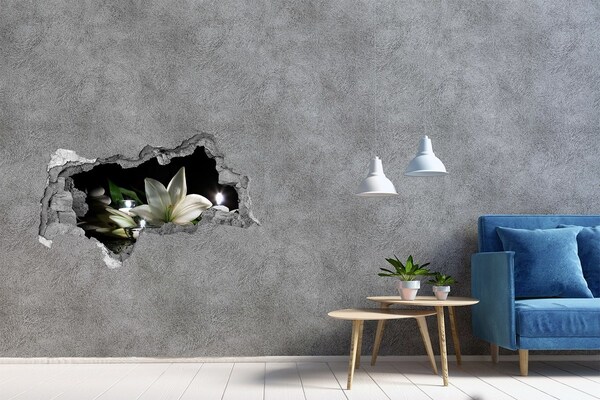 Hole in the wall sticker A floral oasis of peace