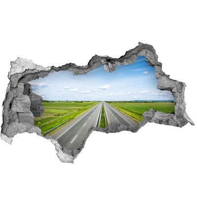 Hole wall sticker A path among greenery