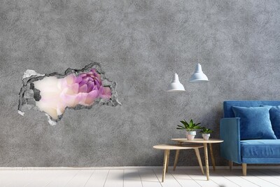 Hole in the wall decal Floral illusion in concrete