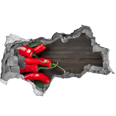Hole in the wall decal Chili peppers in a damaged wall