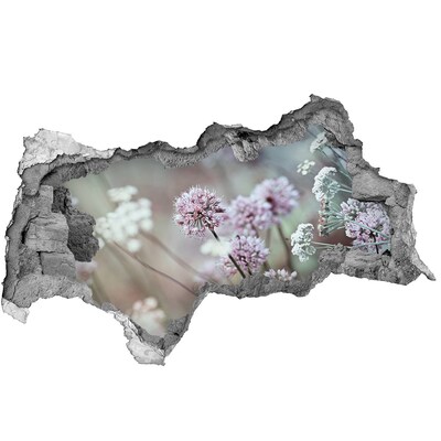 Hole in the wall sticker Flowers in a concrete hole