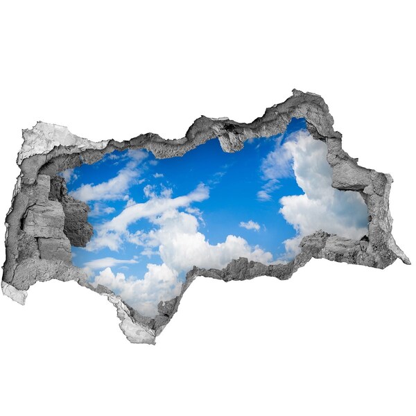 Hole wall sticker Blue sky with clouds