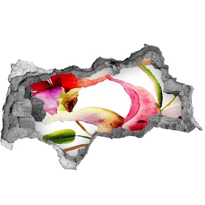 Hole wall sticker A floral burst of color