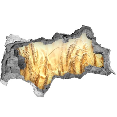 Hole wall sticker Golden wheat fields