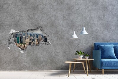 Hole wall sticker View of New York