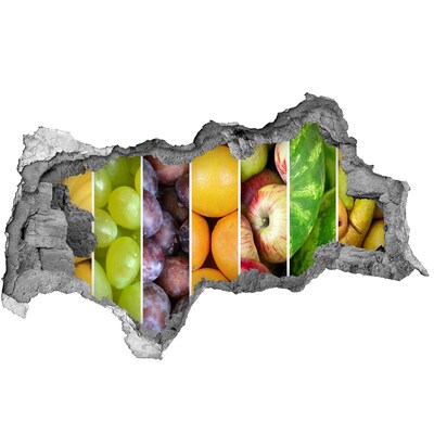 Hole wall sticker Fruit in concrete