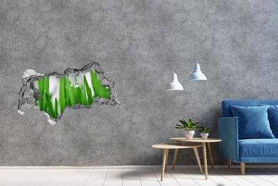 Hole in the wall decal Green meadow with drops of water