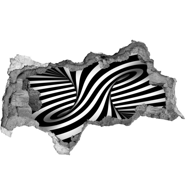 Hole wall sticker Optical illusion in black and white