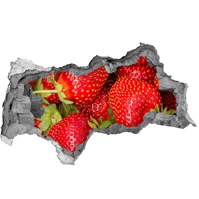 Hole in the wall decal Juicy strawberries in concrete