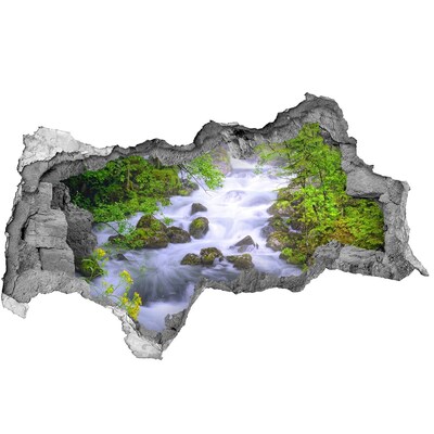 Hole in the wall decal Waterfall in the green forest