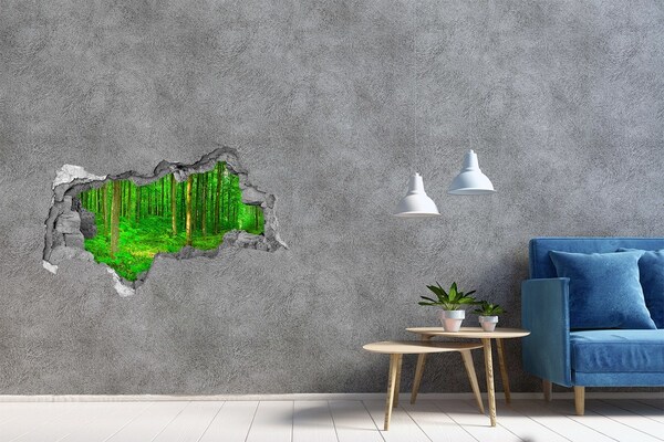 Hole wall sticker Green Forest in a Hole in the Wall