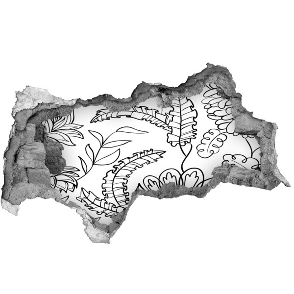 Hole in the wall decal Tropical vegetation in a hole in the wall