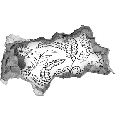Hole in the wall decal Tropical vegetation in a hole in the wall