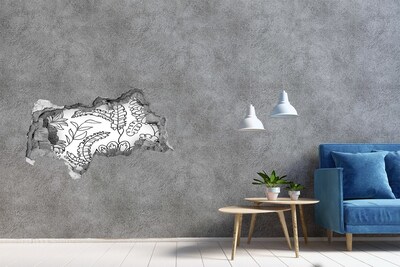 Hole in the wall decal Tropical vegetation in a hole in the wall