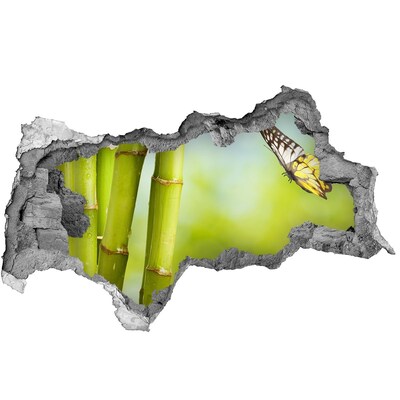 Hole in the wall sticker Butterfly in the Bamboo Garden