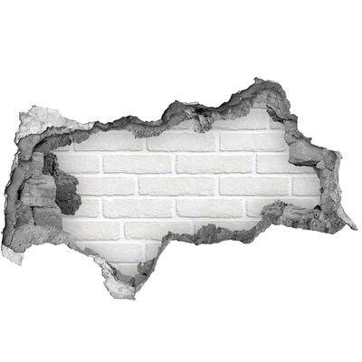 Hole in the wall sticker A damaged wall with white bricks