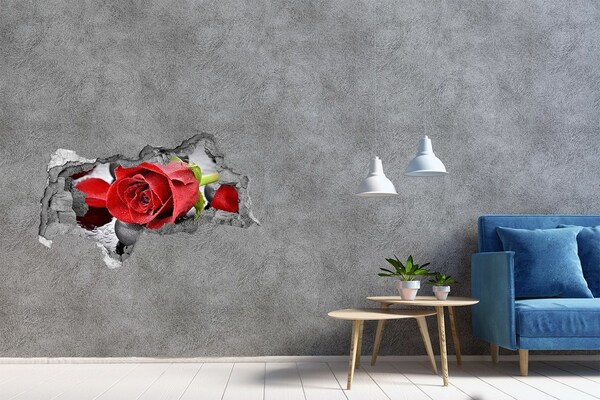 Hole wall sticker Rose on the stones