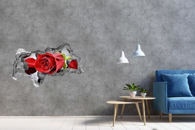 Hole wall sticker Rose on the stones
