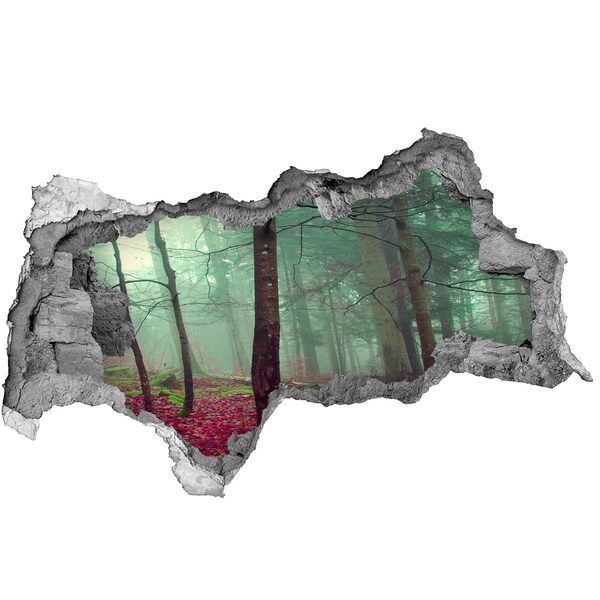 Hole wall sticker Enchanted Forest in the Fog