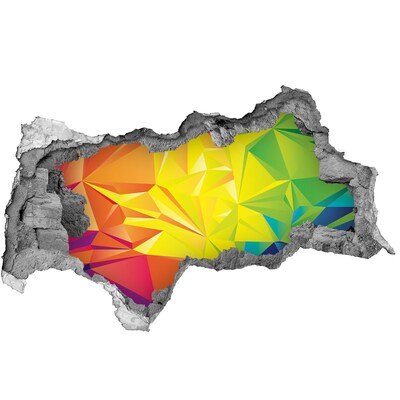 Hole wall sticker A colorful explosion in a concrete hole