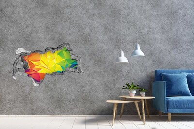 Hole wall sticker A colorful explosion in a concrete hole