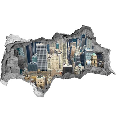 Hole in the wall decal View of Manhattan