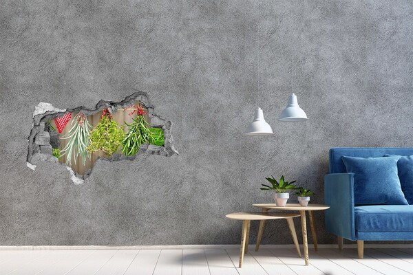 Hole in the wall sticker Herb garden in ruins