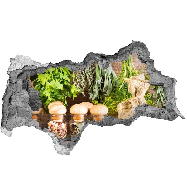 Hole wall sticker Herbal corner in the kitchen