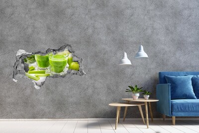 Hole in the wall sticker Green Health Cocktail