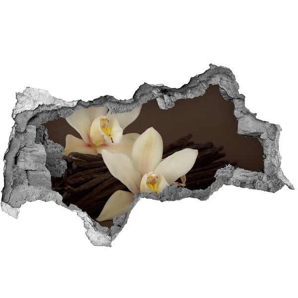 Hole wall sticker Orchid flowers in a damaged wall