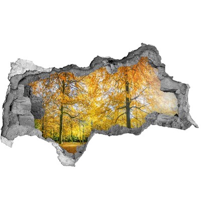 Hole wall sticker Golden autumn in the forest