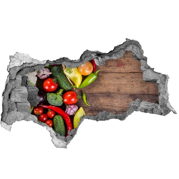 Hole in the wall sticker Fruit and Vegetables in a Hole in the Wall