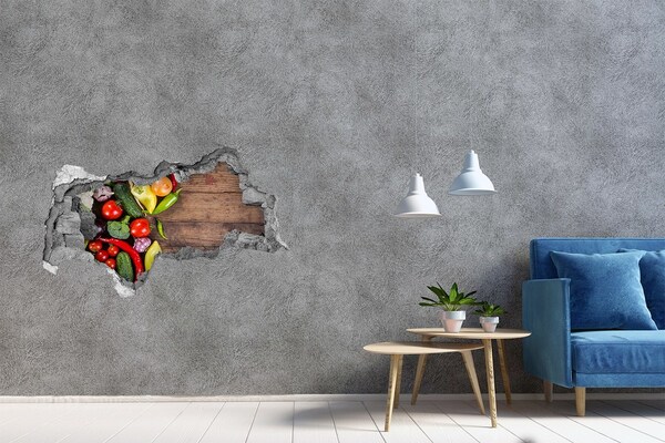 Hole in the wall sticker Fruit and Vegetables in a Hole in the Wall