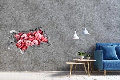 Hole wall sticker Frozen Raspberries in a Hole in the Wall
