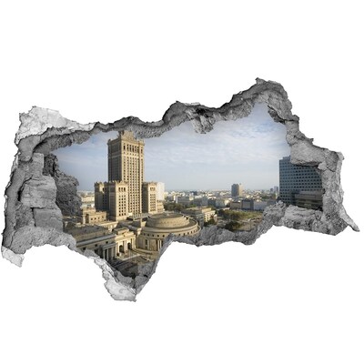 Hole in the wall sticker View of Warsaw from a hole in the wall