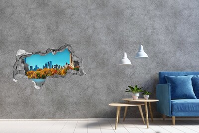 Hole wall sticker Autumn in New York