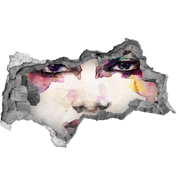 Hole in the wall decal The face in the ruined wall