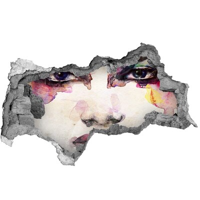 Hole in the wall decal The face in the ruined wall