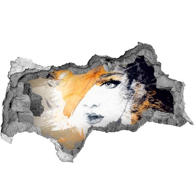 Hole wall sticker Portrait in Golden Shades