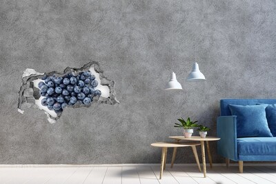 Hole in the wall sticker Blueberries in a Hole in the Wall